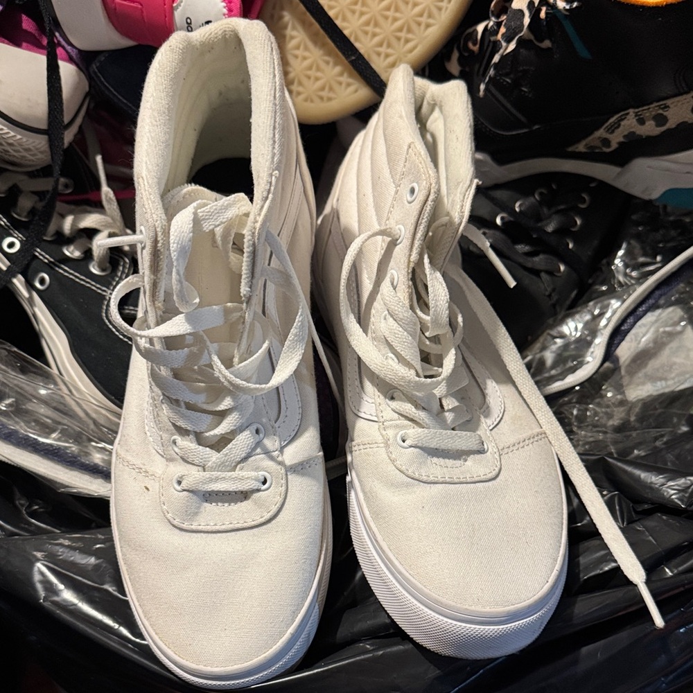 Vans White High-Top  Sneakers
